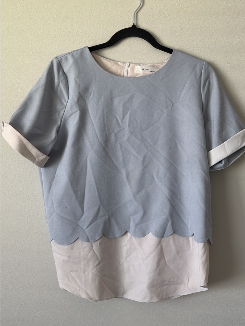 A.J. Bari Scallop Hem Blouse FROM JAPAN